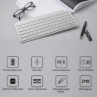 מקלדת אלחוטית Keychron B1 Pro White US 75% לבנה מקלדת אלחוטית Keychron B1 Pro White US 75% לבנה