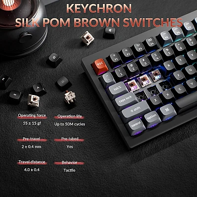 מקלדת Keychron V1U Ultra 8K 75% Hot-Swap Brown Switch מקלדת Keychron V1U Ultra 8K 75% Hot-Swap Brown Switch