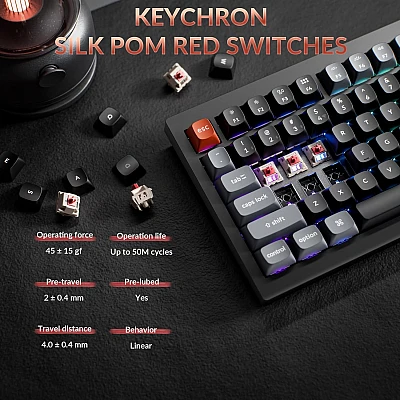 מקלדת Keychron V1U Ultra 8K 75% Hot-Swap Red Switch מקלדת Keychron V1U Ultra 8K 75% Hot-Swap Red Switch