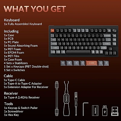 מקלדת Keychron V1U Ultra 8K 75% Hot-Swap Red Switch מקלדת Keychron V1U Ultra 8K 75% Hot-Swap Red Switch
