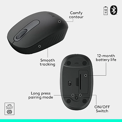 סט מקלדת ועכבר אלחוטיים Logitech MK250 Bluetooth בצבע Graphite סט מקלדת ועכבר אלחוטיים Logitech MK250 Bluetooth בצבע Graphite