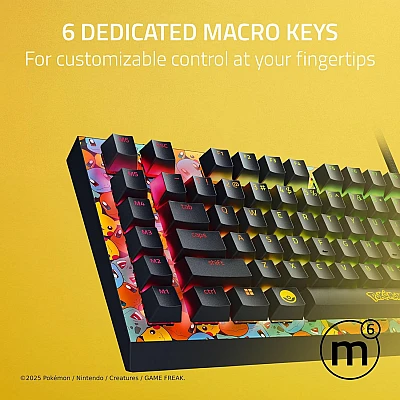 מקלדת גיימינג מכאנית Razer BlackWidow V4 X Pokémon Kanto Starters Edition מקלדת גיימינג מכאנית Razer BlackWidow V4 X Pokémon Kanto Starters Edition