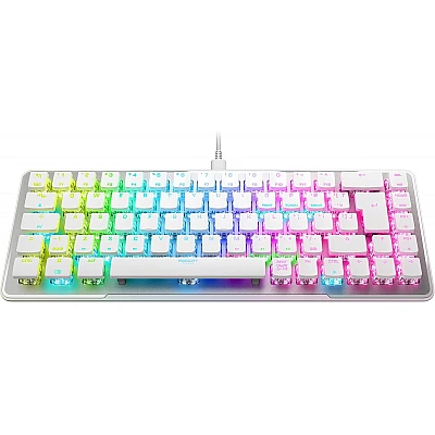 מקלדת גיימינג מכנית חוטית מוקטנת 65% חברת Roccat דגם Vulcan II Mini מתגים אדומים צבע לבן מקלדת גיימינג מכנית חוטית מוקטנת 65% חברת Roccat דגם Vulcan II Mini מתגים אדומים צבע לבן