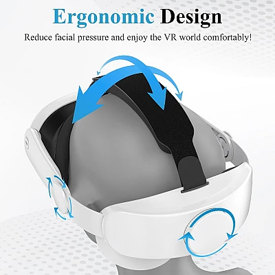 Oculus Strap White T1 – רצועת ראש נוחה ומתכווננת ל-Quest