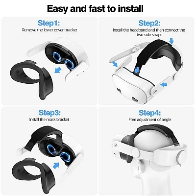 Oculus Strap White T1 – רצועת ראש נוחה ומתכווננת ל-Quest