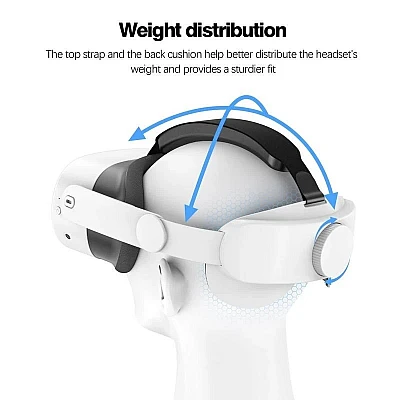 Oculus Strap White T1 – רצועת ראש נוחה ומתכווננת ל-Quest
