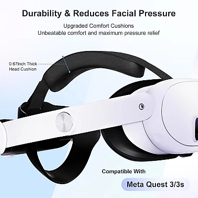 Oculus Strap White T3 MINI – רצועת ראש קומפקטית ל-Quest 3