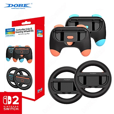 ערכת DOBE: ידיות אחיזה והגה לשלטי Joy-Con – תואם ל-Nintendo Switch 2 ערכת DOBE: ידיות אחיזה והגה לשלטי Joy-Con – תואם ל-Nintendo Switch 2
