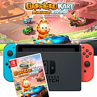 Nintendo Switch | באנדל קונסולת ניידת נינטנדו סוויץ’ כולל משחק Garfield Kart Furious Racing