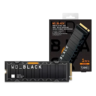 כונן פנימי SSD עם צלעות קירור WD BLACK SN850X NVMe SSD 1TB With HS לסוני 5 ומחשב