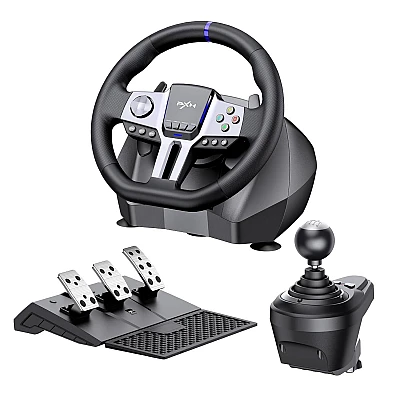 הגה מירוצים PXN V9 GEN2 עם דוושות וגיר הילוכים ל-PC / PS4 / Xbox / Switch הגה מירוצים PXN V9 GEN2 עם דוושות וגיר הילוכים ל-PC / PS4 / Xbox / Switch