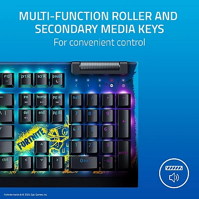 מקלדת גיימינג מכאנית Razer BlackWidow V4 X Fortnite Edition