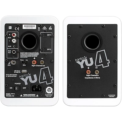 YU4 KANTO | זוג רמקולים מוגברים שולחניים בצבע לבן מט