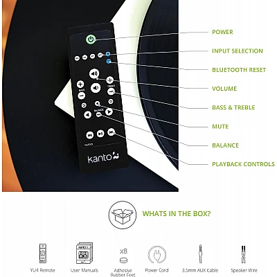 YU4 KANTO | זוג רמקולים מוגברים שולחניים בצבע שחור מט