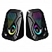 רמקולים לגיימינג Jack 3.5 מ"מ + USB KIDO GAME דגם E-1053 עם תאורת RGB – סט 2.0 למחשב