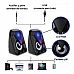 רמקולים לגיימינג Jack 3.5 מ"מ + USB KIDO GAME דגם E-1053 עם תאורת RGB – סט 2.0 למחשב
