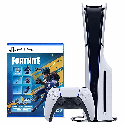PlayStation 5 Slim 1TB עם כונן דיסקים כולל שובר למשחק Fortnite Flowering Chaos – יבואן רשמי