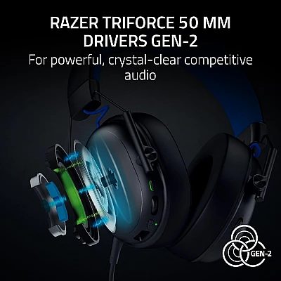 אוזניות גיימינג אלחוטיות Razer BlackShark V3 X HyperSpeed for PlayStation בצבע שחור