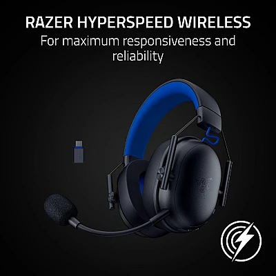 אוזניות גיימינג אלחוטיות Razer BlackShark V3 X HyperSpeed for PlayStation בצבע שחור