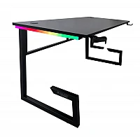 DRAGON שולחן גיימינג תאורת RGB אורך 160 ס"מ דגם TG צבע שחור