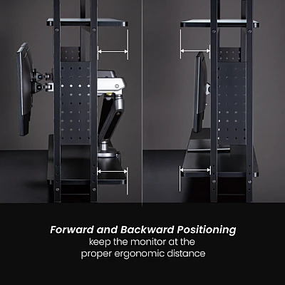 LUMI STB-192 – ארגונית לשולחן עם מדפים דו-שכבתיים ולוח יתדות
