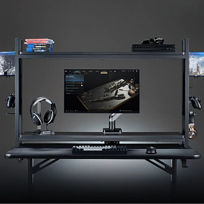 LUMI STB-192 – ארגונית לשולחן עם מדפים דו-שכבתיים ולוח יתדות