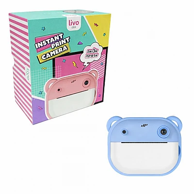 Livo Click Instant Print Camera – מצלמה דיגיטלית מדפיסה לילדים (כחול)