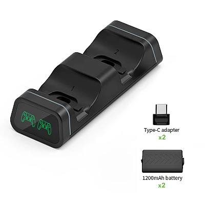 תחנת טעינה DOBE לבקרי Xbox Series X/S ו-Xbox One + 2 בטריות נטענות