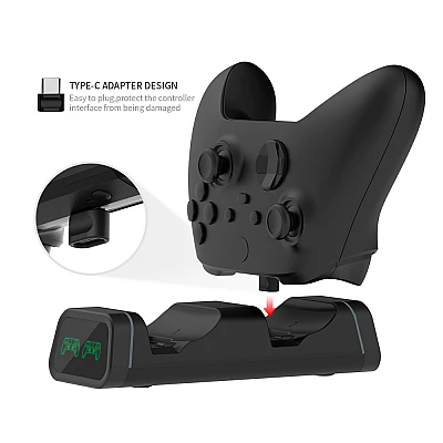 תחנת טעינה DOBE לבקרי Xbox Series X/S ו-Xbox One + 2 בטריות נטענות