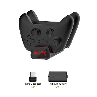 תחנת טעינה DOBE לבקרי Xbox Series X/S ו-Xbox One + 2 בטריות נטענות