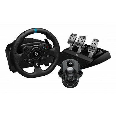 הגה מרוצים + דוושות + ידית הילוכים Logitech G923 לקונסולות Xbox Series X|S,Xbox One ו- PC