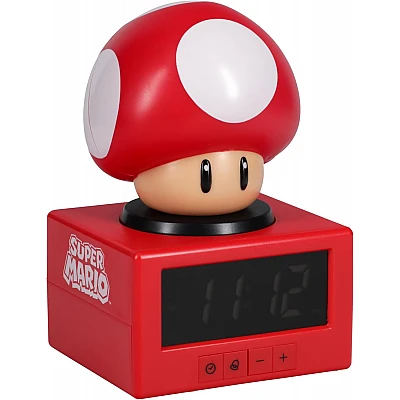 שעון מעורר Super Mario Super Mushroom עם תאורת לילה מבית Paladone שעון מעורר Super Mario Super Mushroom עם תאורת לילה מבית Paladone
