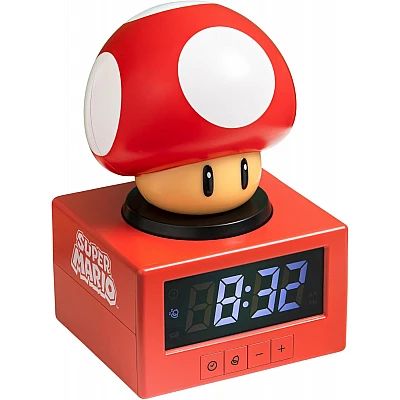 שעון מעורר Super Mario Super Mushroom עם תאורת לילה מבית Paladone