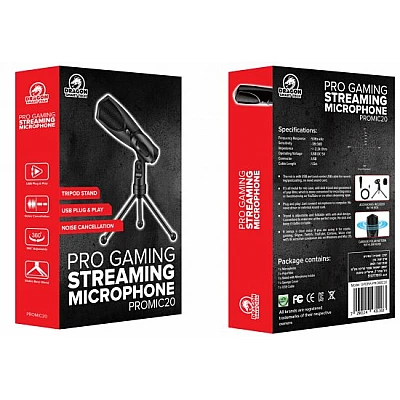 מיקרופון הקלטה וסטרימנג מקצועי בעל חצובה 3 רגליים Dragon Pro Gaming Streaming Microphone