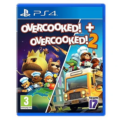 Overcooked + Overcooked 2 Double Pack ל-PS4 Overcooked + Overcooked 2 Double Pack ל-PS4