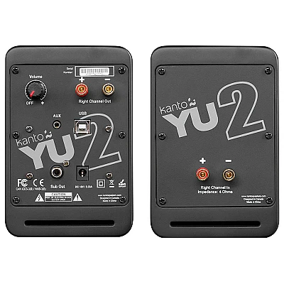 YU2 KANTO - זוג רמקולים מוגברים שולחניים בצבע שחור