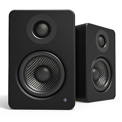 YU2 KANTO - זוג רמקולים מוגברים שולחניים בצבע שחור