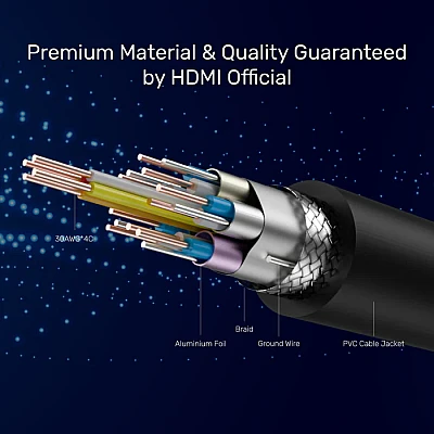 UNITEK כבל HDMI 2.0 פרימיום מאושר 4K@60Hz עם Ethernet (C1049GB) אורך 3 מטר UNITEK כבל HDMI 2.0 פרימיום מאושר 4K@60Hz עם Ethernet (C1049GB) אורך 3 מטר