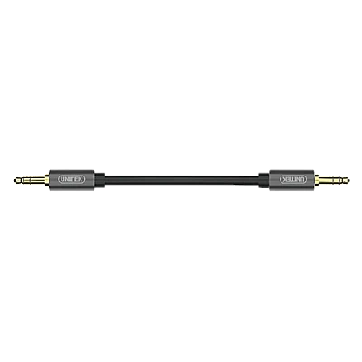 UNITEK כבל אודיו 3.5 מ״מ זכר↔זכר (Y-C926ABK) – 1 מ׳, מצופה זהב, שחור