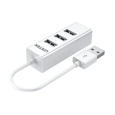 UNITEK רכזת USB 2.0 עם 4 יציאות (Y-2146) – Cloud White