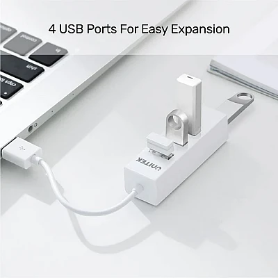 UNITEK רכזת USB 2.0 עם 4 יציאות (Y-2146) – Cloud White