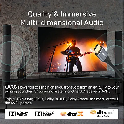 כבל HDMI 2.1 פרימיום UNITEK C138W – אורך 2 מטר (8K@60Hz / 4K@120Hz)