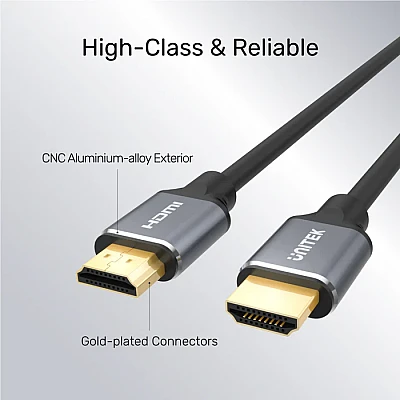 כבל HDMI 2.1 פרימיום UNITEK C138W – אורך 2 מטר (8K@60Hz / 4K@120Hz)