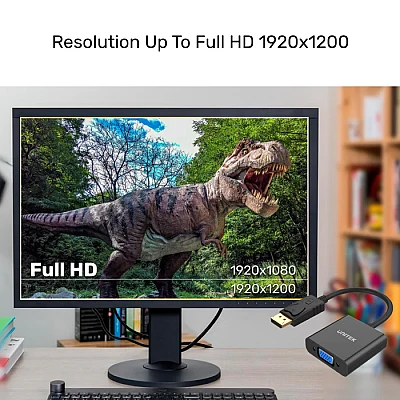 מתאם DisplayPort ל-VGA (נקבה) – UNITEK Y-5118E