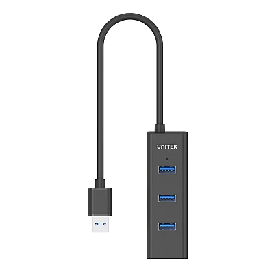 UNITEK רכזת USB 3.0 – 4 יציאות (Y-3089) עם הזנת כוח אופציונלית