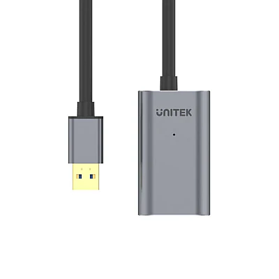 כבל הארכה USB 3.0 פעיל UNITEK Y-3004 – אורך 5 מטר (5Gbps, אלומיניום)