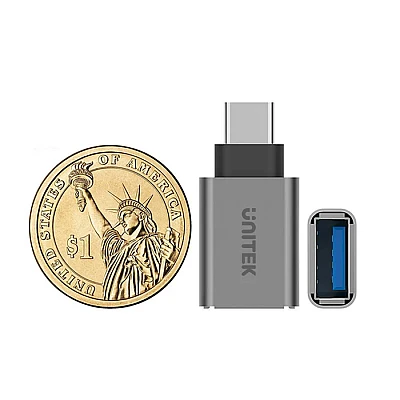 UNITEK מתאם USB-C ל-USB-A (Y-A025CGY) – עד 5Gbps UNITEK מתאם USB-C ל-USB-A (Y-A025CGY) – עד 5Gbps