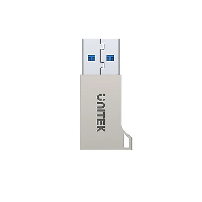 UNITEK מתאם USB-A ל-USB-C מסגסוגת אבץ (A1034NI) – 5Gbps + QC 3.0 UNITEK מתאם USB-A ל-USB-C מסגסוגת אבץ (A1034NI) – 5Gbps + QC 3.0