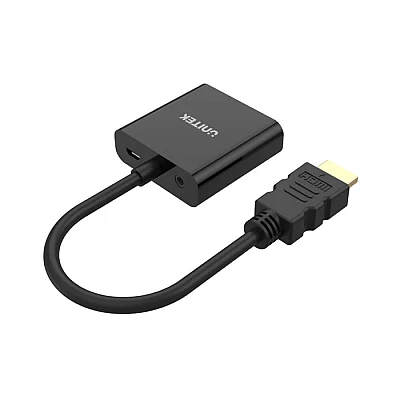 מתאם UNITEK Y-6333 ‏HDMI ל-VGA עם אודיו ‎3.5 מ״מ