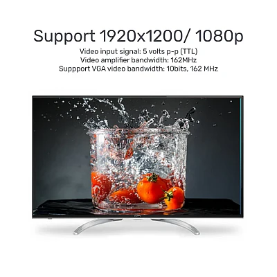 מתאם UNITEK Y-6333 ‏HDMI ל-VGA עם אודיו ‎3.5 מ״מ